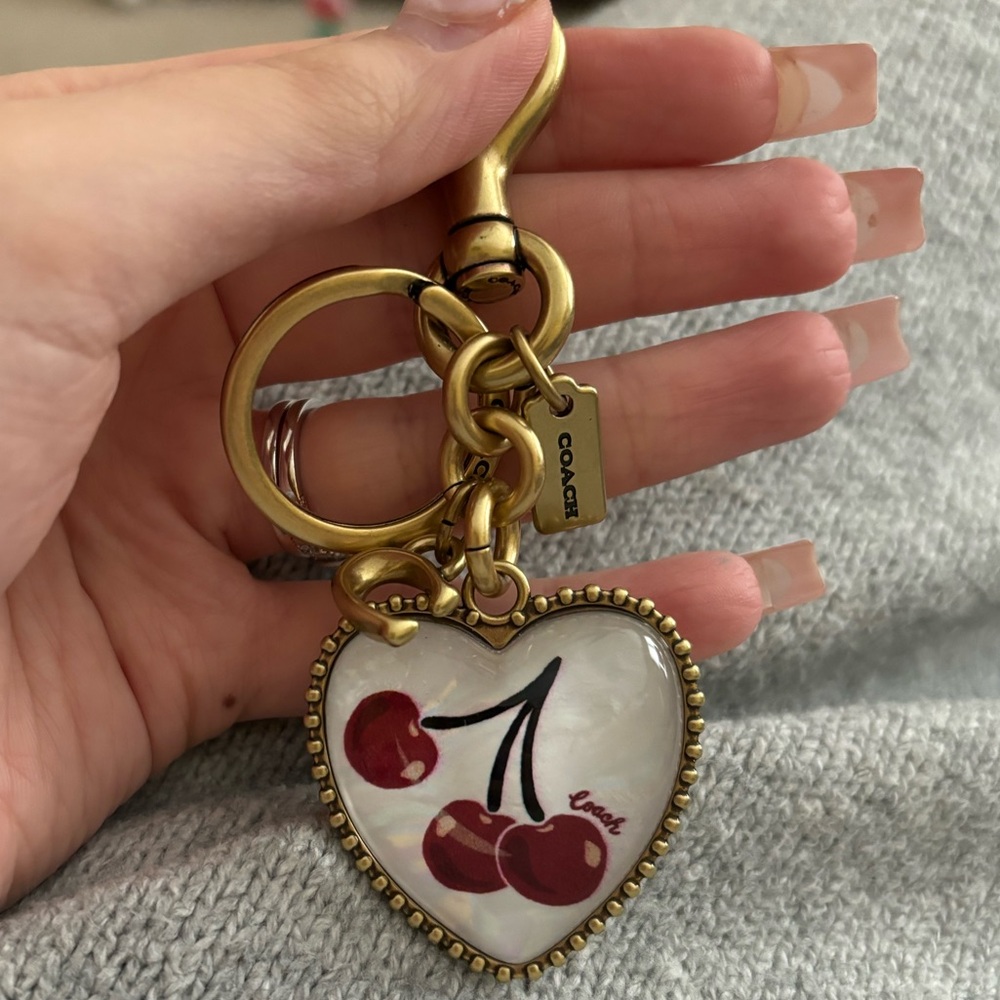 Coach Vintage Heart Cherry Charm